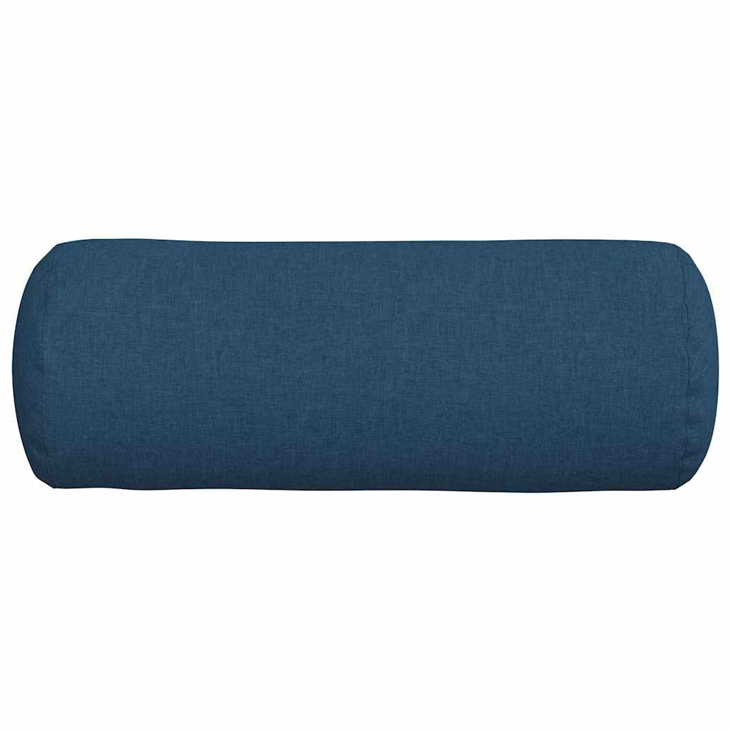 Bolster Pillows 2 pcs Blue Ø 25 x 70 cm Fabric