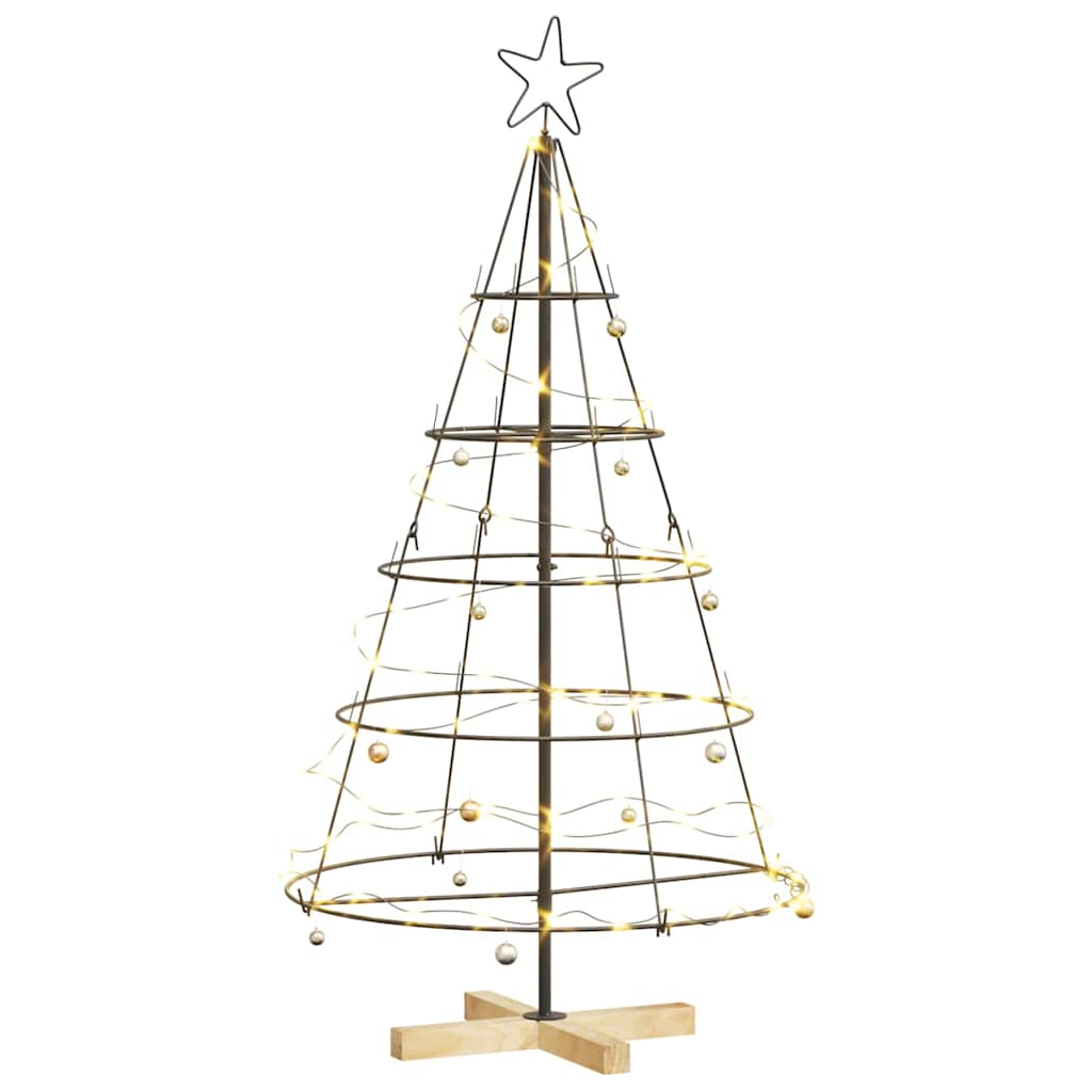 Christmas Cone Tree with Stand Black 125 cm Steel