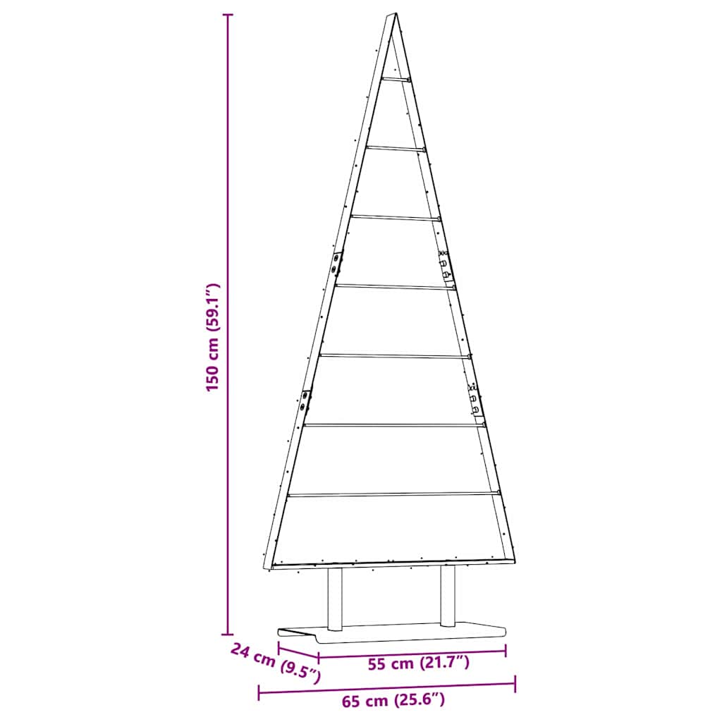Metal Christmas Tree with Stand Black 150 cm Steel