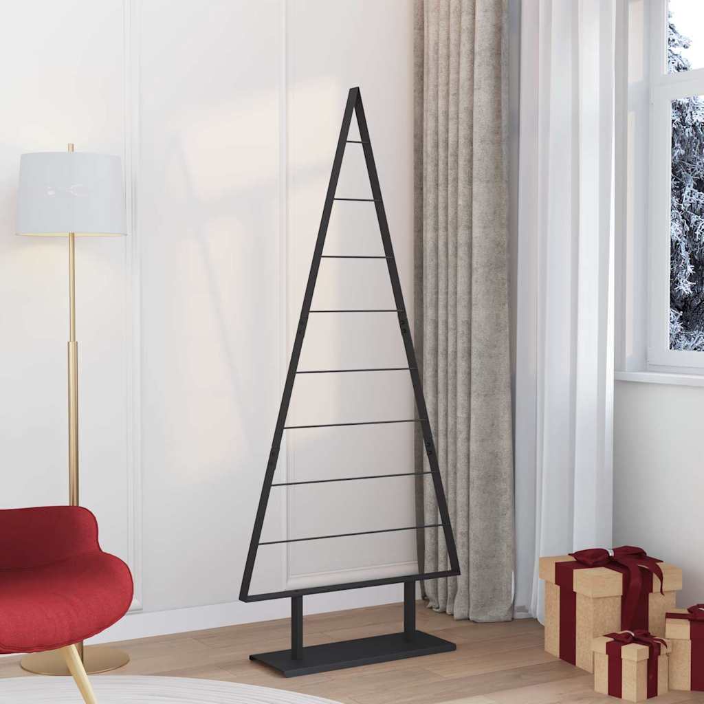 Metal Christmas Tree with Stand Black 180 cm Steel