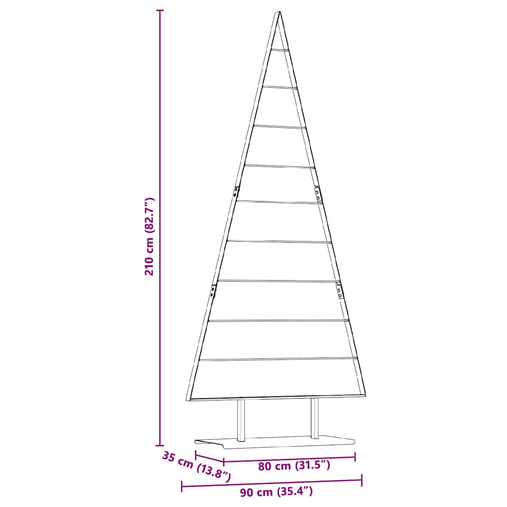 Metal Christmas Tree with Stand Black 210 cm Steel