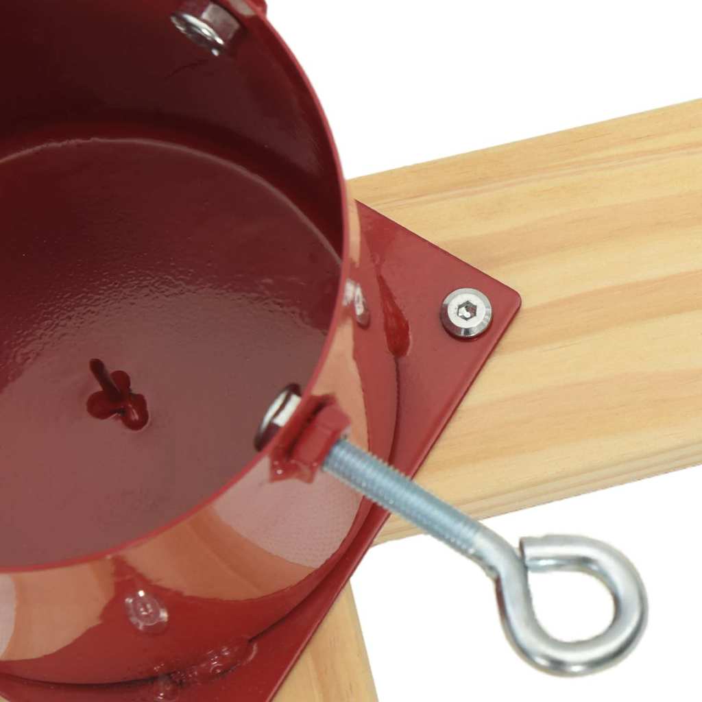 Christmas Tree Stand 1.73 Red 50 x 50 x 16 cm Solid Pine Wood