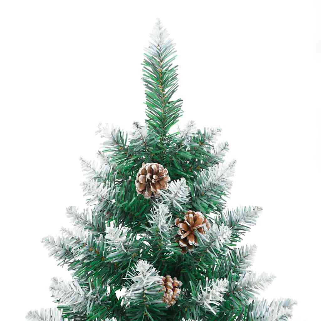 Slim Christmas Tree with 300 LEDs Green and White 180 cm