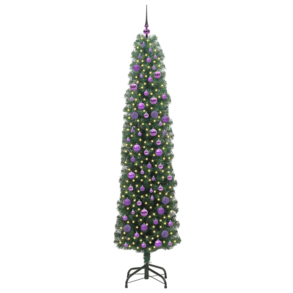 Artificial Christmas Tree with 300 LEDs with Stand Green 210 cm