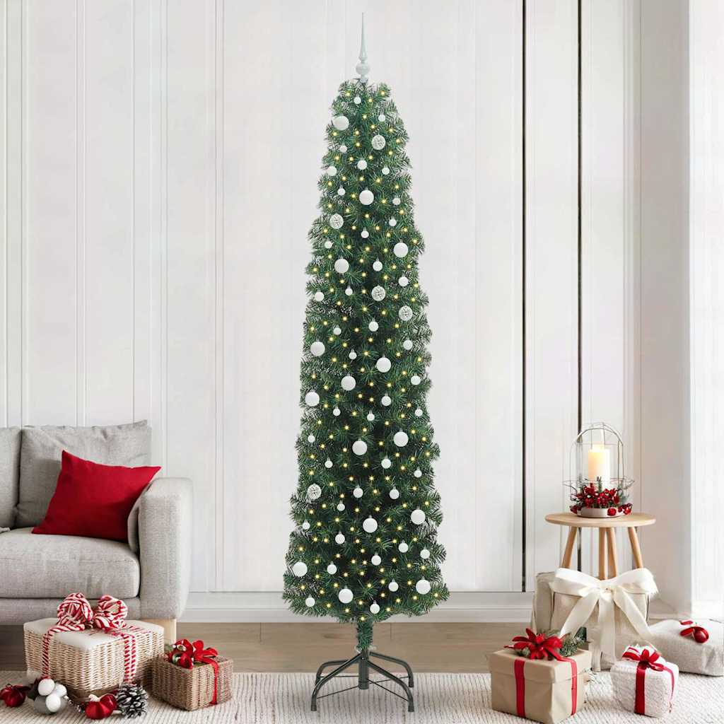 Artificial Christmas Tree with 300 LEDs with Stand Green 240 cm