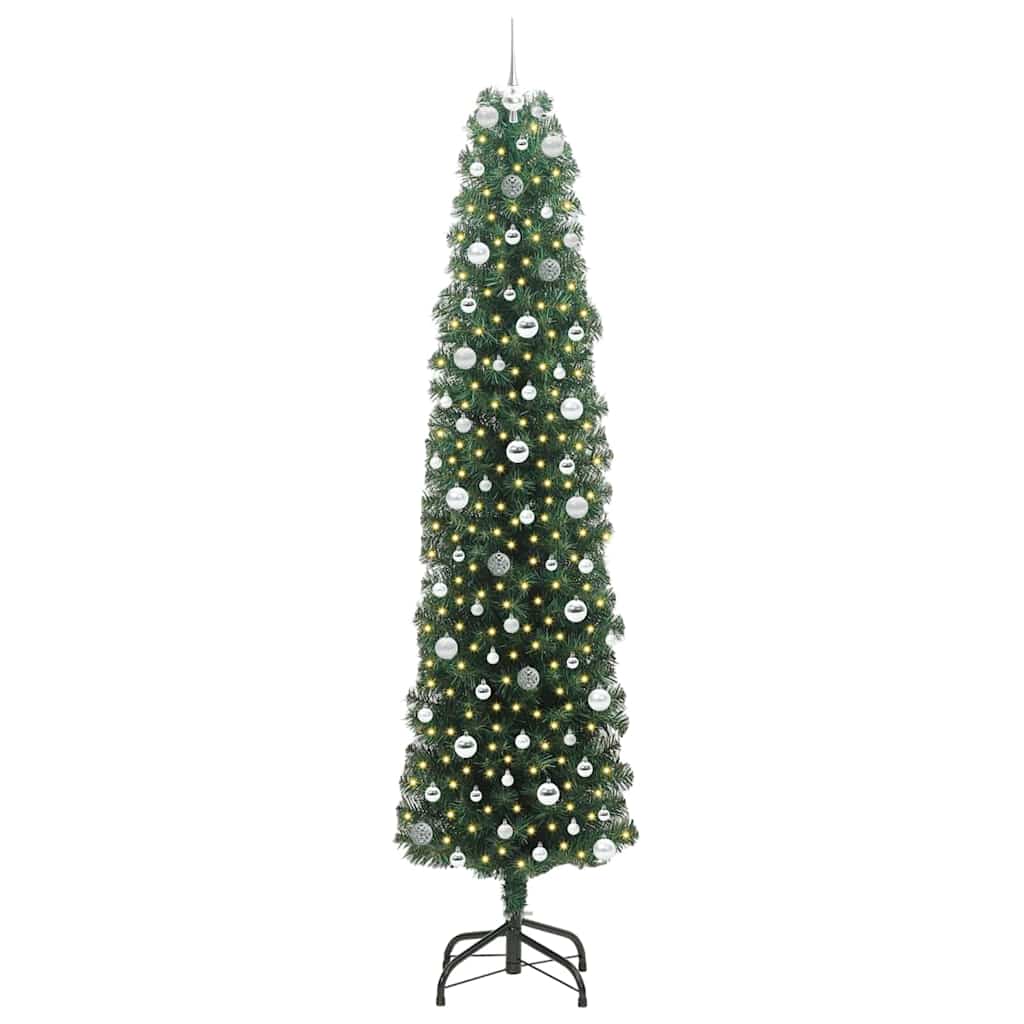 Artificial Christmas Tree with 300 LEDs with Stand Green 240 cm