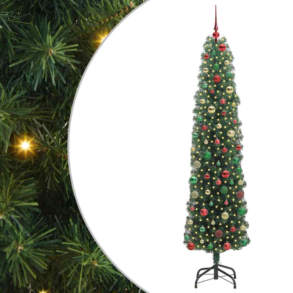 Artificial Christmas Tree with 300 LEDs with Stand Green 240 cm