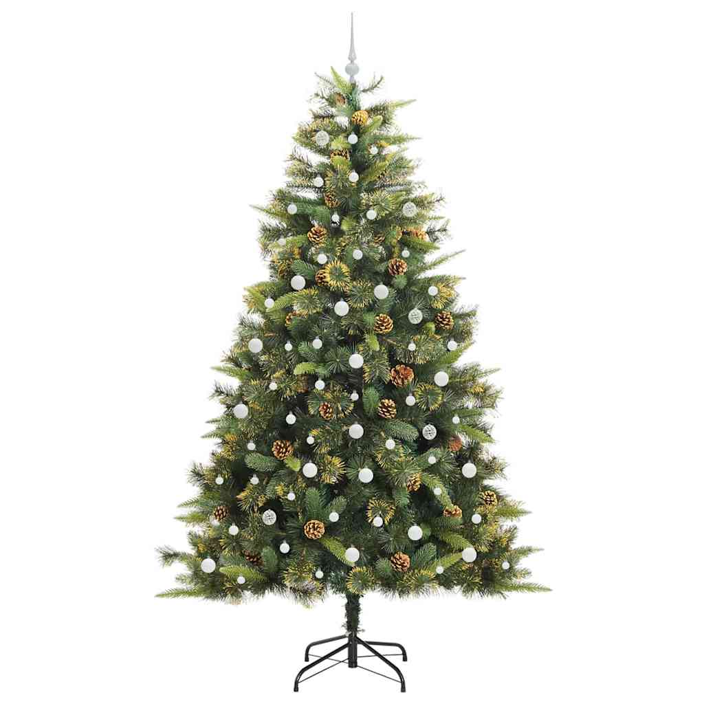Artificial Hinged Christmas Tree with Cones Green 240 cm