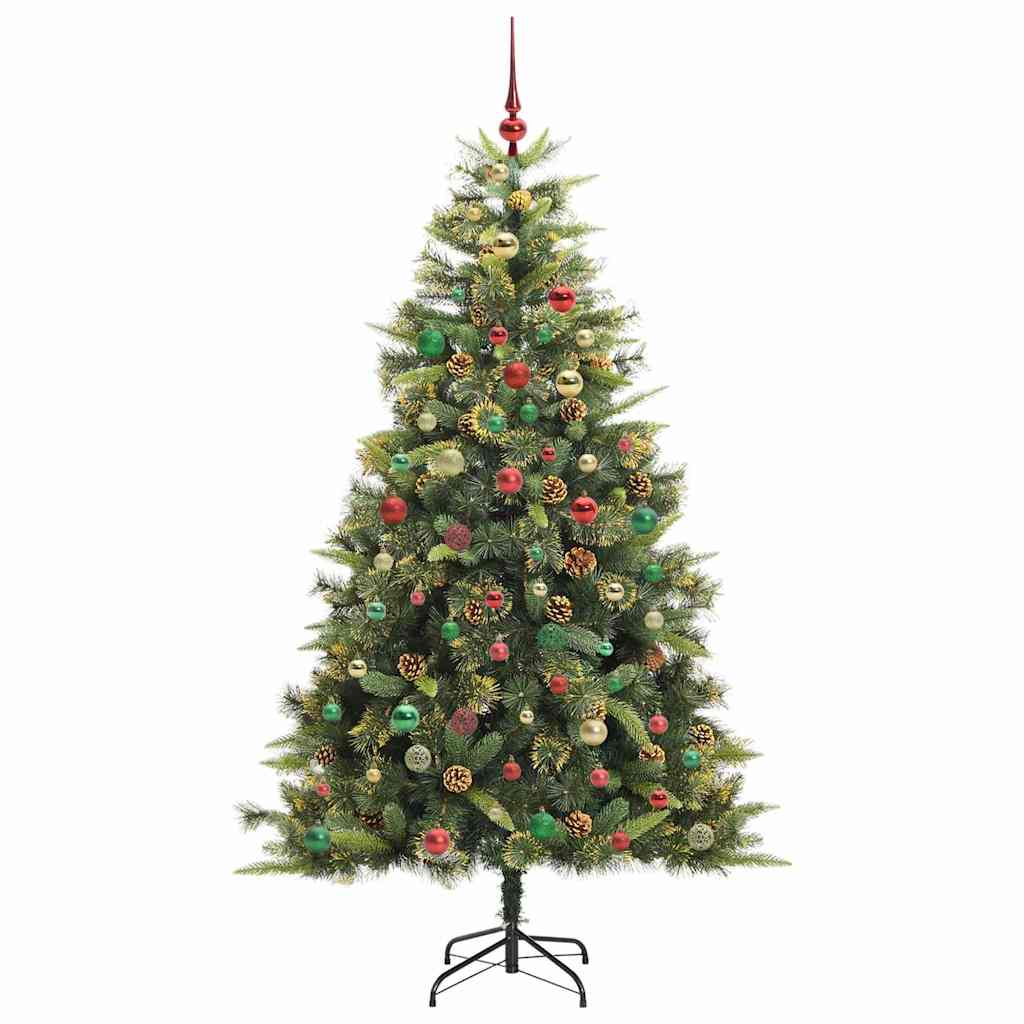Artificial Hinged Christmas Tree with Cones Green 240 cm