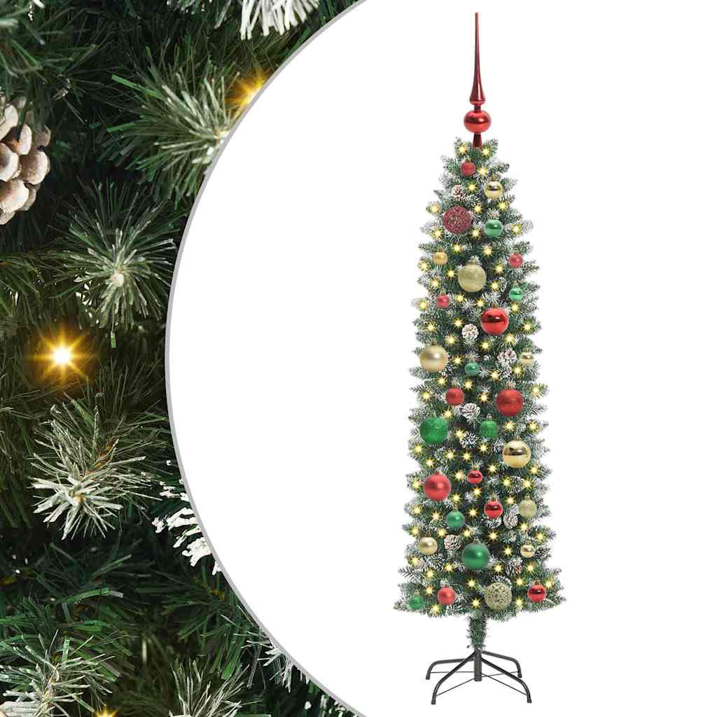 Artificial Slim Christmas Tree Green and white 120 cm