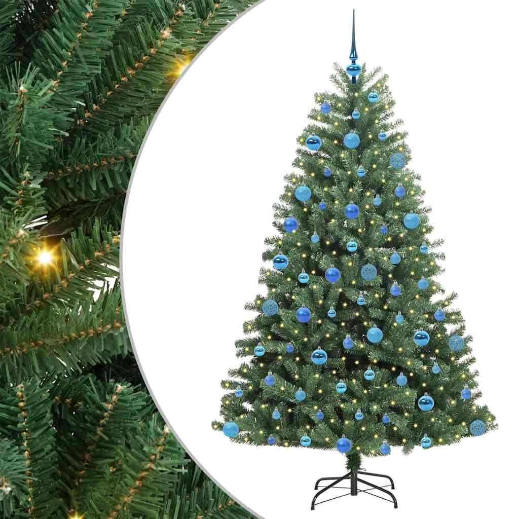 Artificial Hinged Christmas Tree Green 180 cm PVC and Metal
