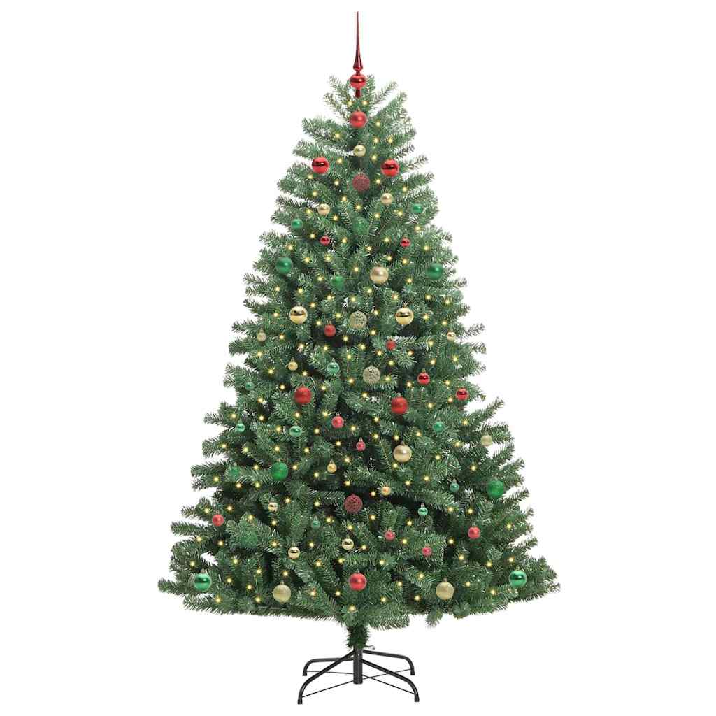Artificial Hinged Christmas Tree Green 210 cm PVC and Metal