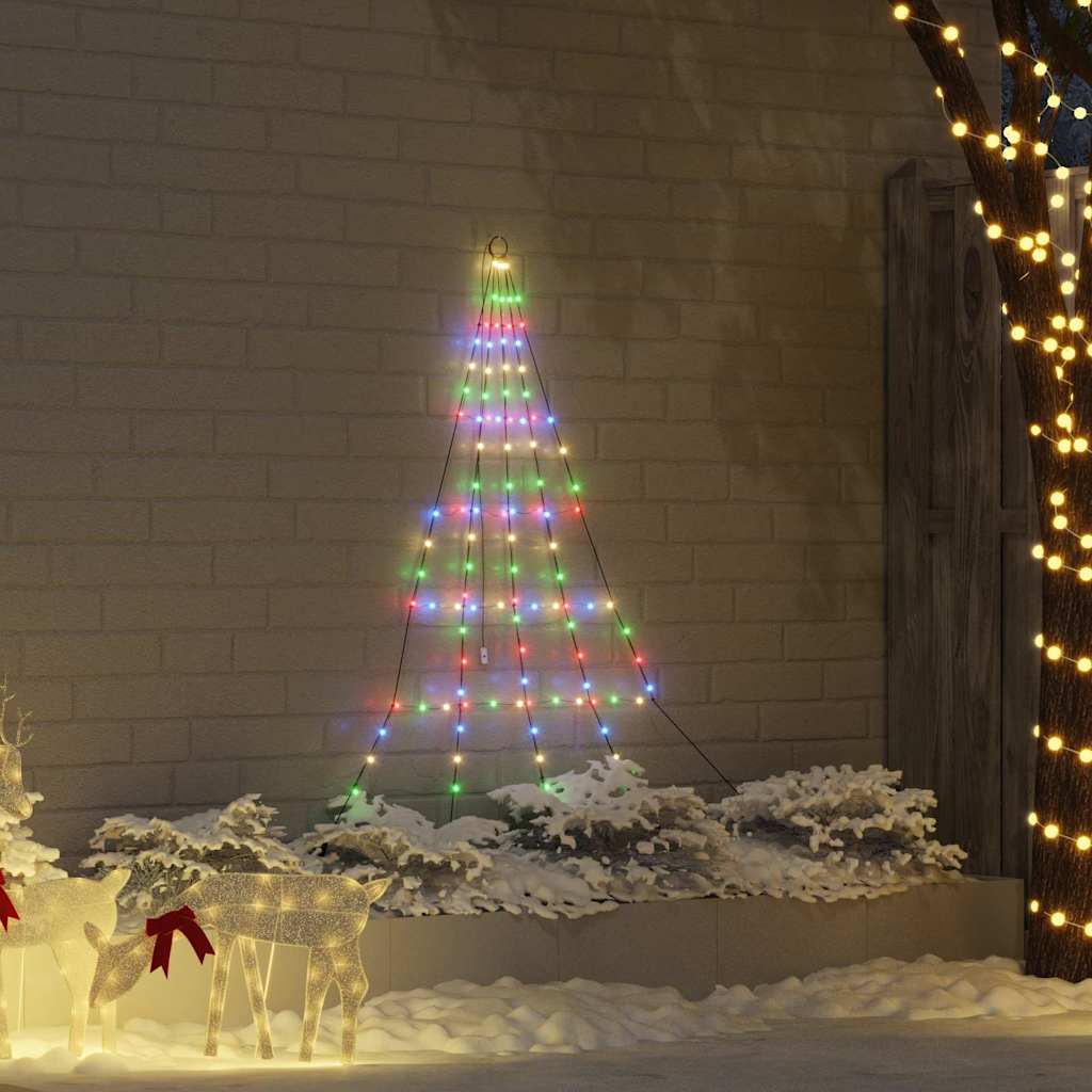 LED Christmas Tree with Ground Spikes Multicolour 180 cm Metal