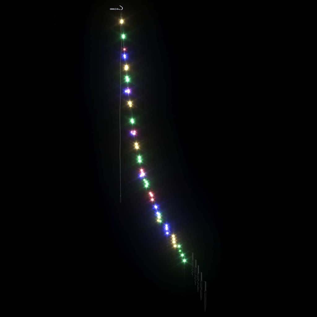 LED Christmas Tree with Ground Spikes Multicolour 180 cm Metal