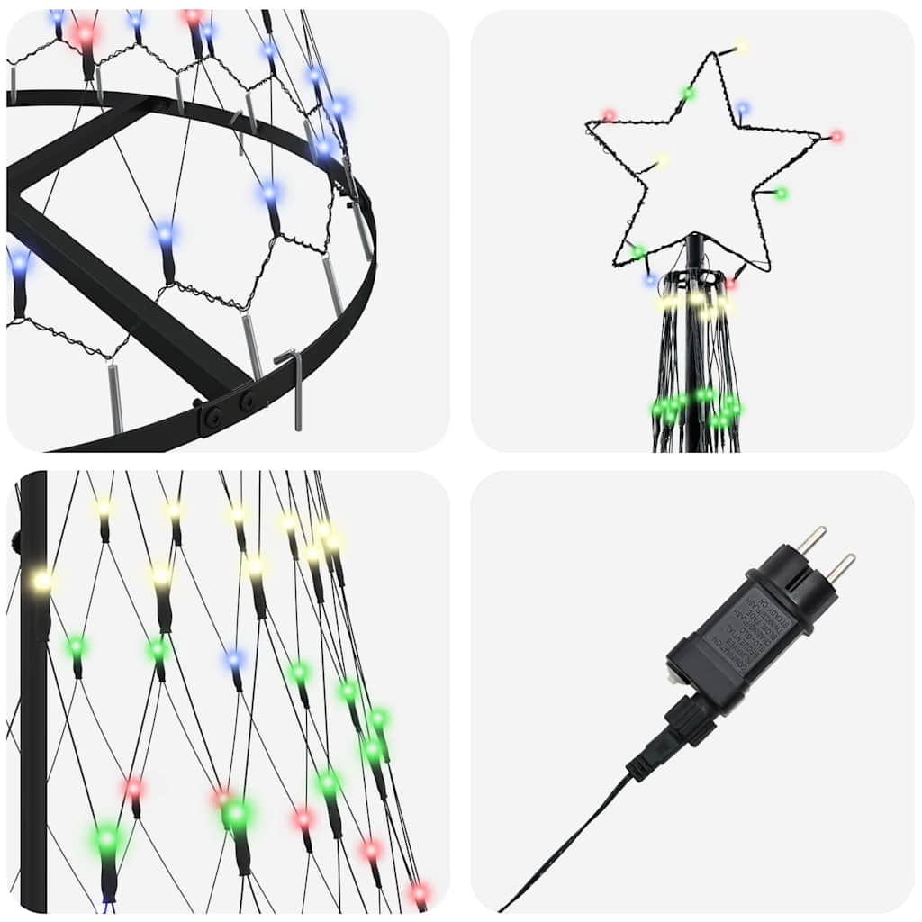 LED Christmas Tree Multicolour 71 x 71 x 184.5 cm Metal