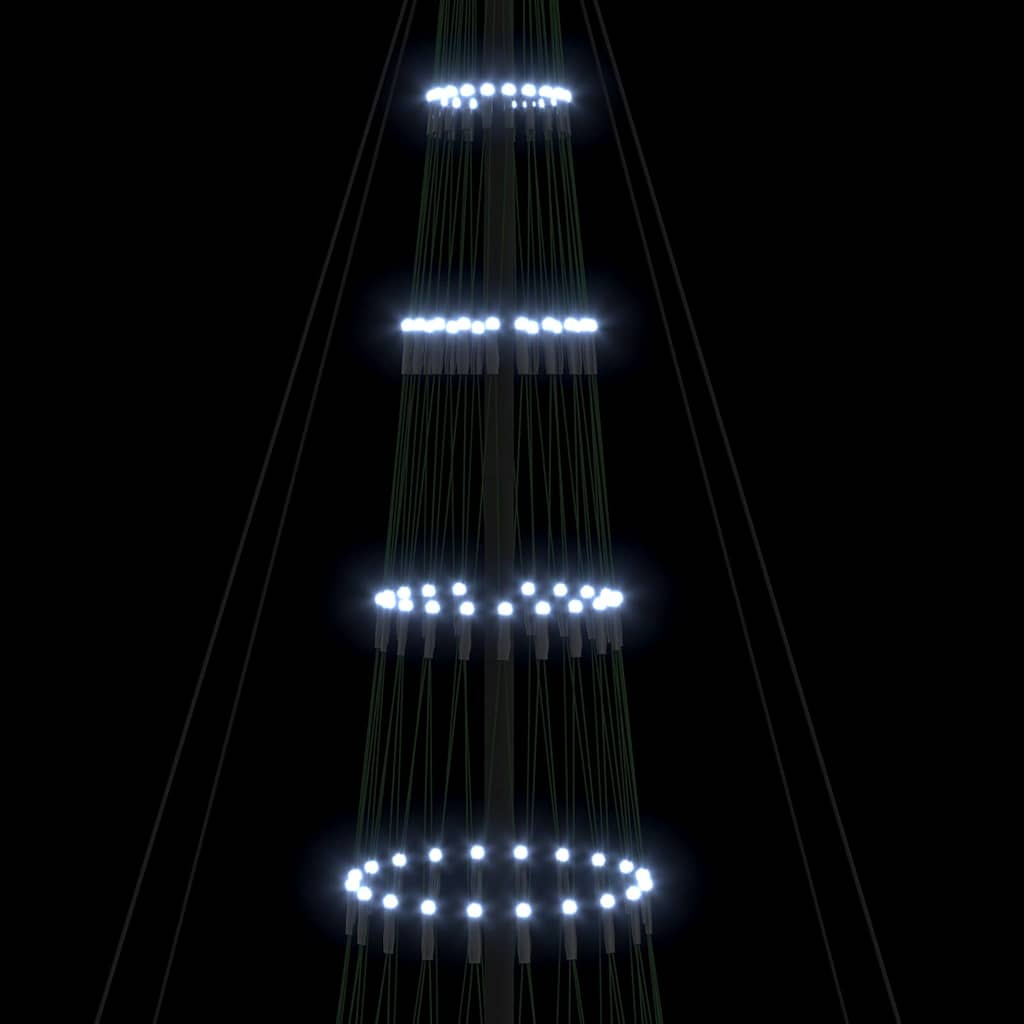 LED Christmas Tree Cool White 138.5 x 138.5 x 399 cm Metal