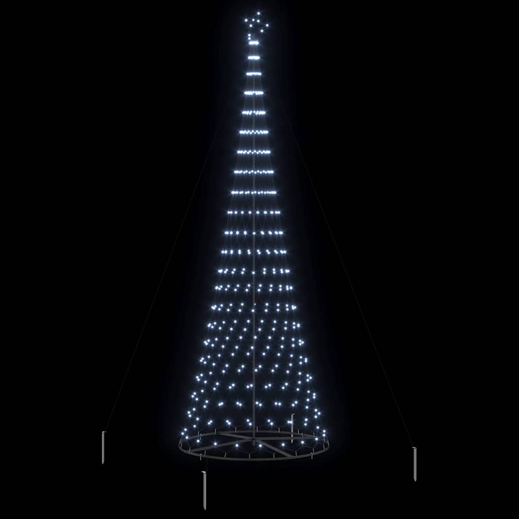 LED Christmas Tree Cool White 138.5 x 138.5 x 399 cm Metal