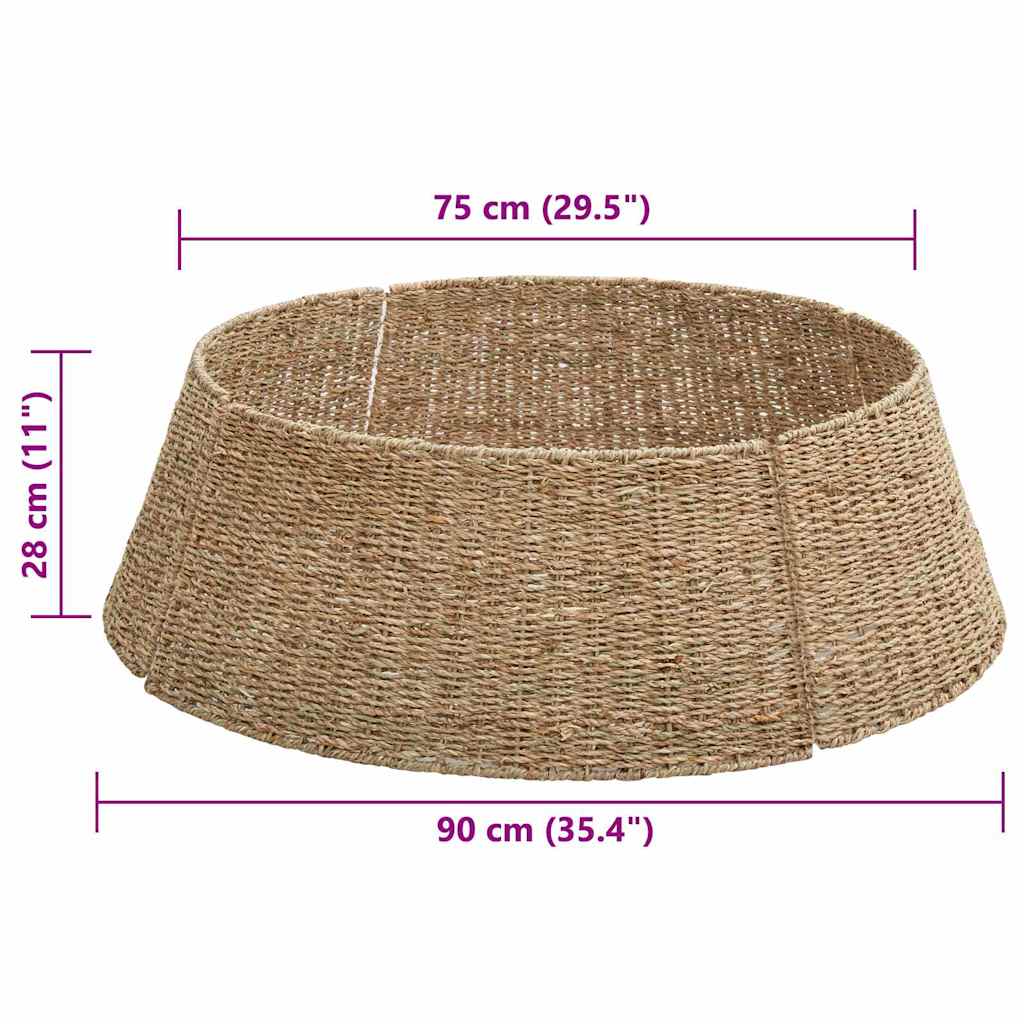 Christmas Tree Collar Brown 90 x 90 x 28 cm Seagrass