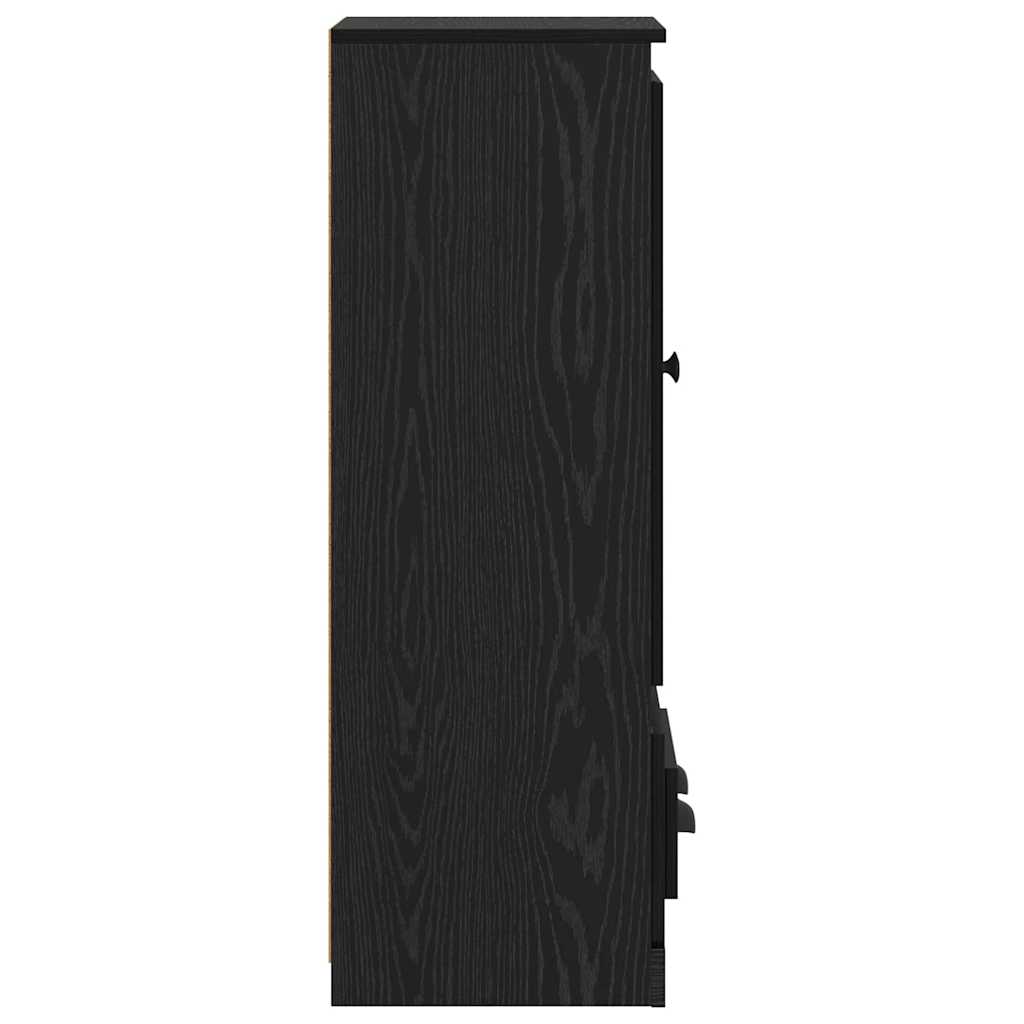 Sideboard with Drawer 3 pcs Black Oak Engineered Wood