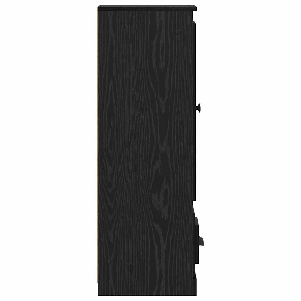 Sideboard with Drawer 3 pcs Black Oak Engineered Wood