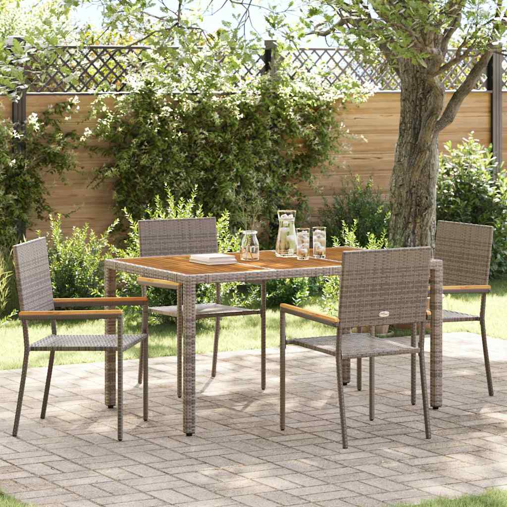 Garden Stacking Chairs 4 pcs Grey and Brown