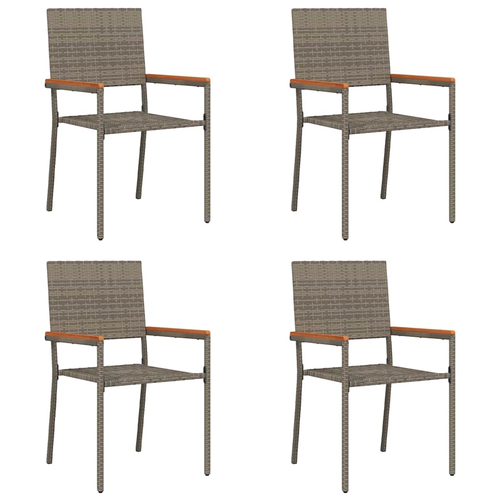 Garden Stacking Chairs 4 pcs Grey and Brown