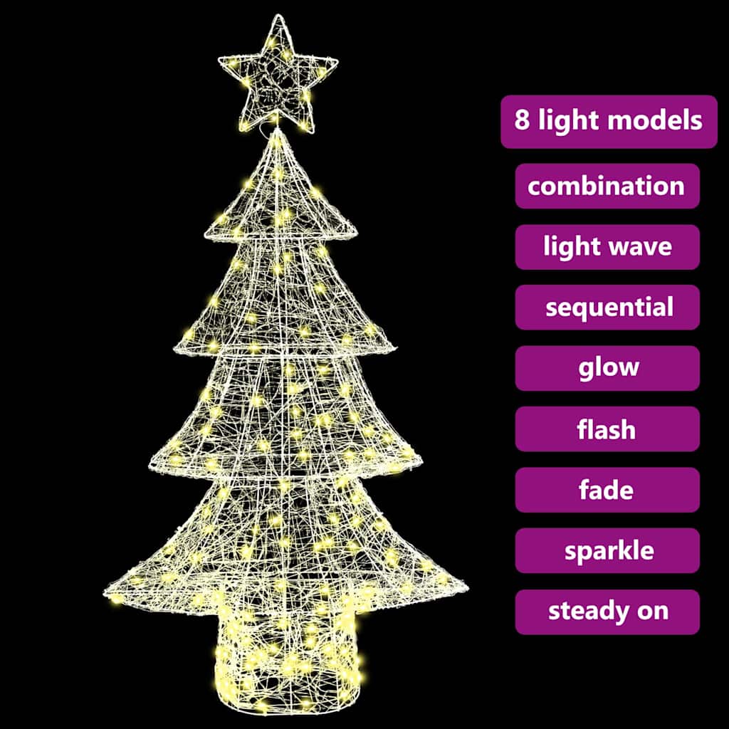Christmas Tree with 160 LEDs Warm white 150 cm Acrylic