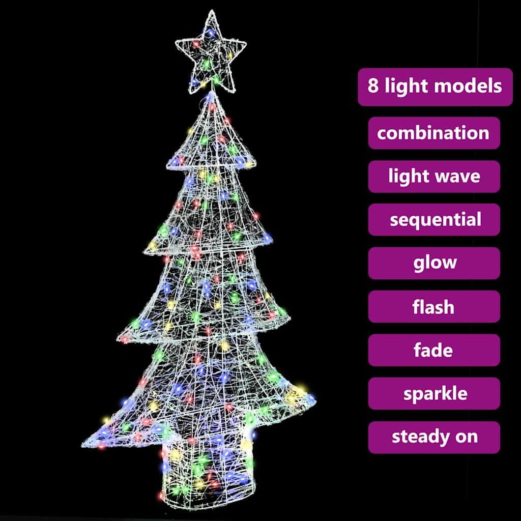 Christmas Tree with 160 LEDs Multicolour 150 cm Acrylic