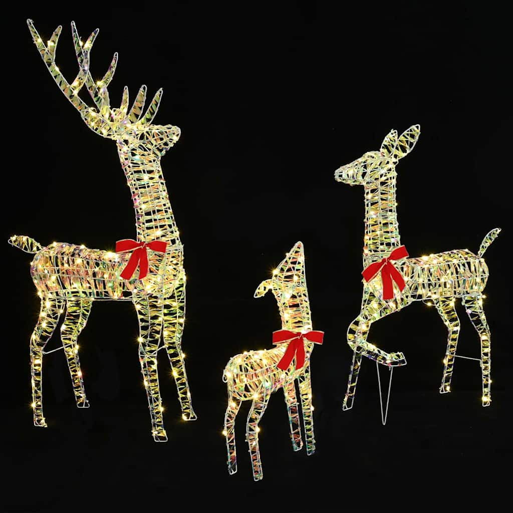 Reindeer Family 3 pcs Warm white 67 x 26 x 127 cm PET