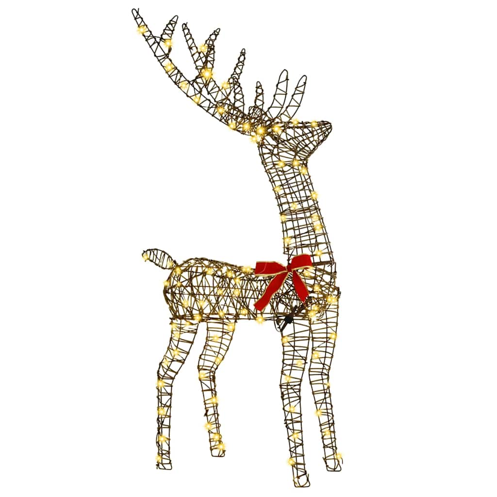 Reindeer Family 3 pcs Warm white 67 x 26 x 127 cm Rattan