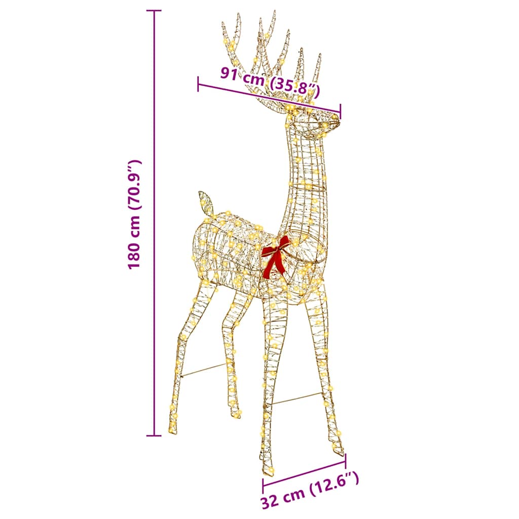 3D Reindeer with 250 LEDs Warm white 180 cm PET