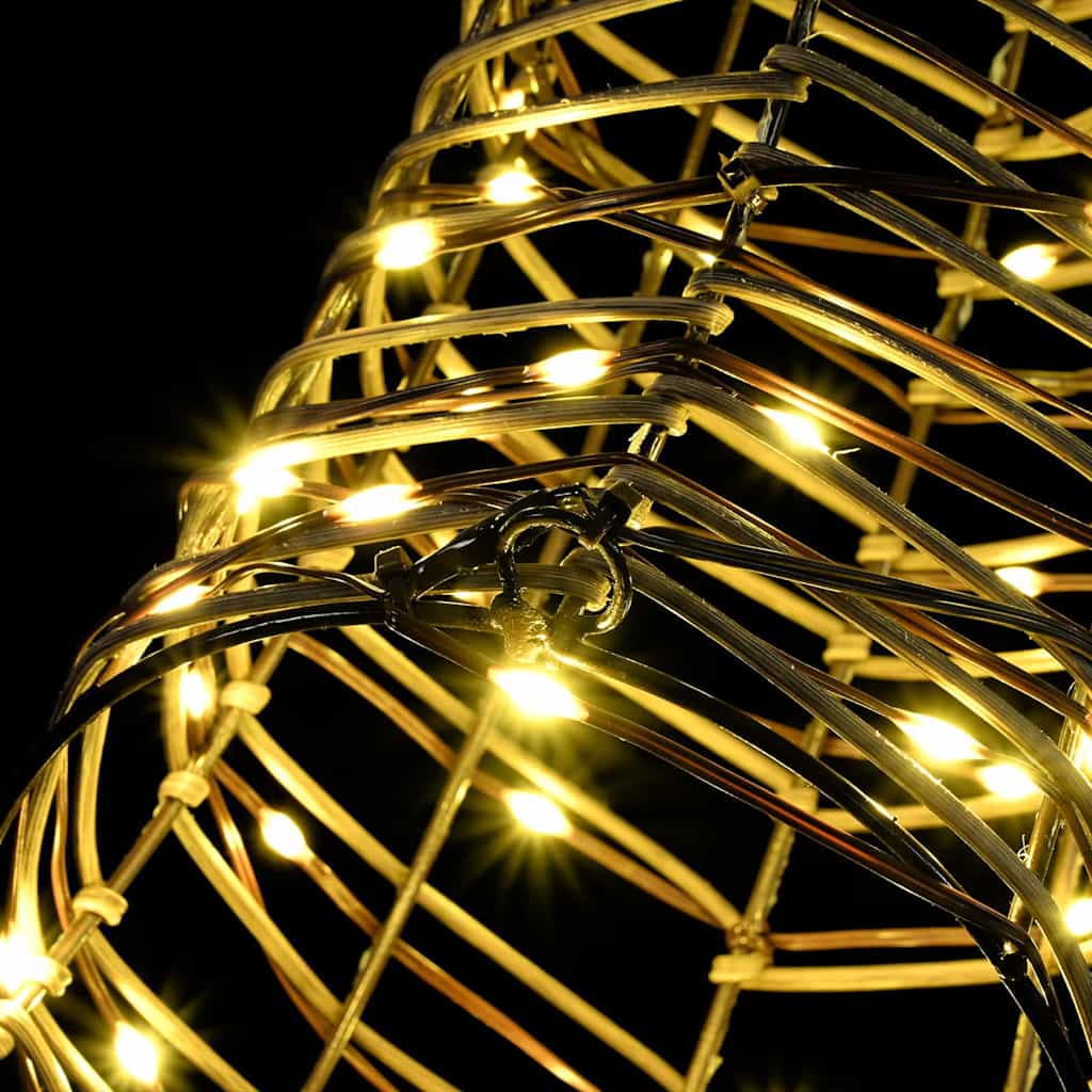 Reindeer Pull Sleigh with 140 LEDs Warm white 60 cm Rattan