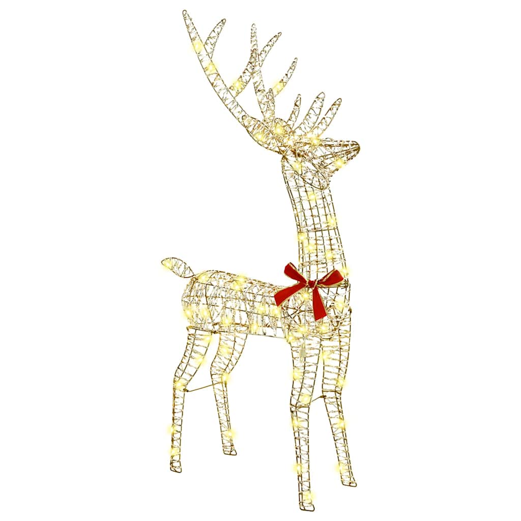 Reindeer Pull Sleigh Warm white 70 x 26 x 128.5 cm PET