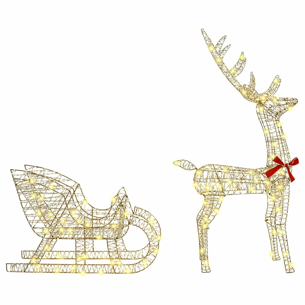 Reindeer Pull Sleigh Warm white 70 x 26 x 128.5 cm PET