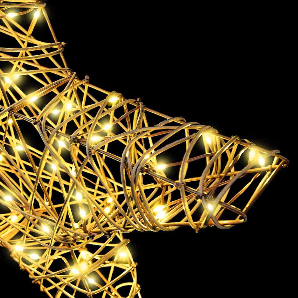 3D Star with 50 LEDs Warm white 55 x 52.5 x 9 cm Rattan