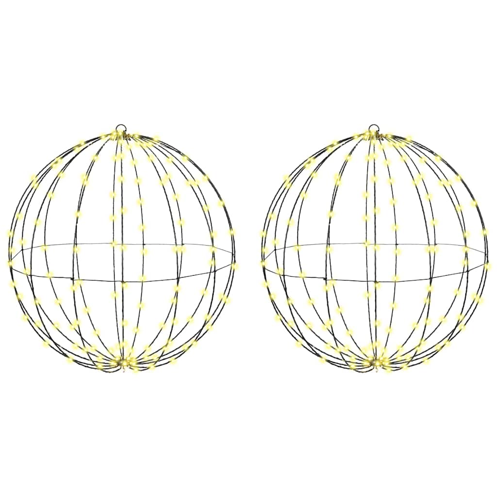 Ball with 384 LEDs 2 pcs Warm white 60 cm Metal