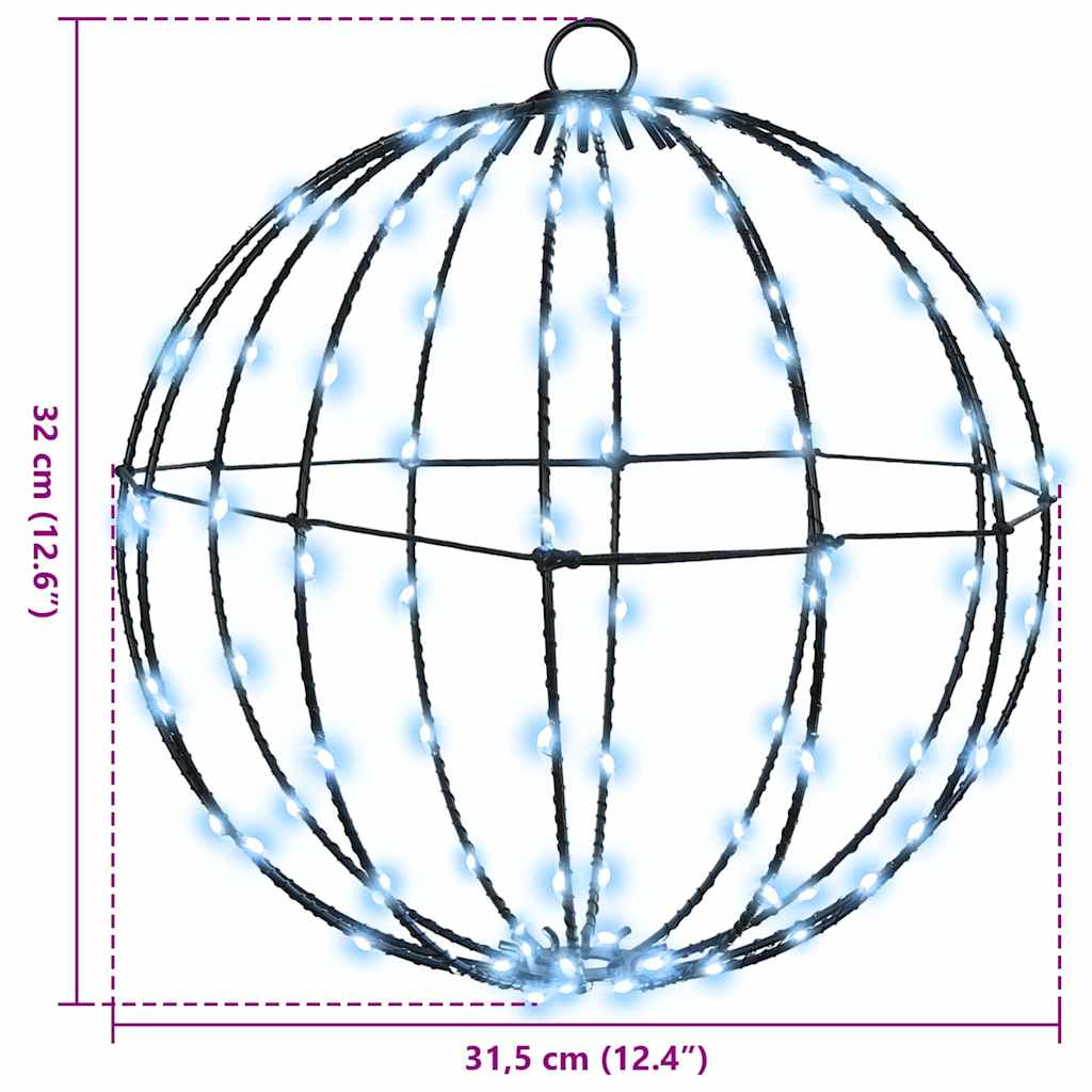 Ball with 96 LEDs Cold white 30 cm Metal