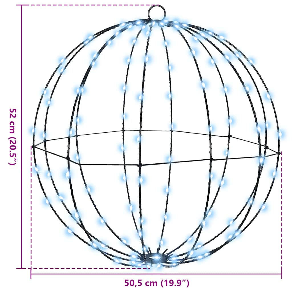 Ball with 320 LEDs 2 pcs Cold white 50 cm Metal