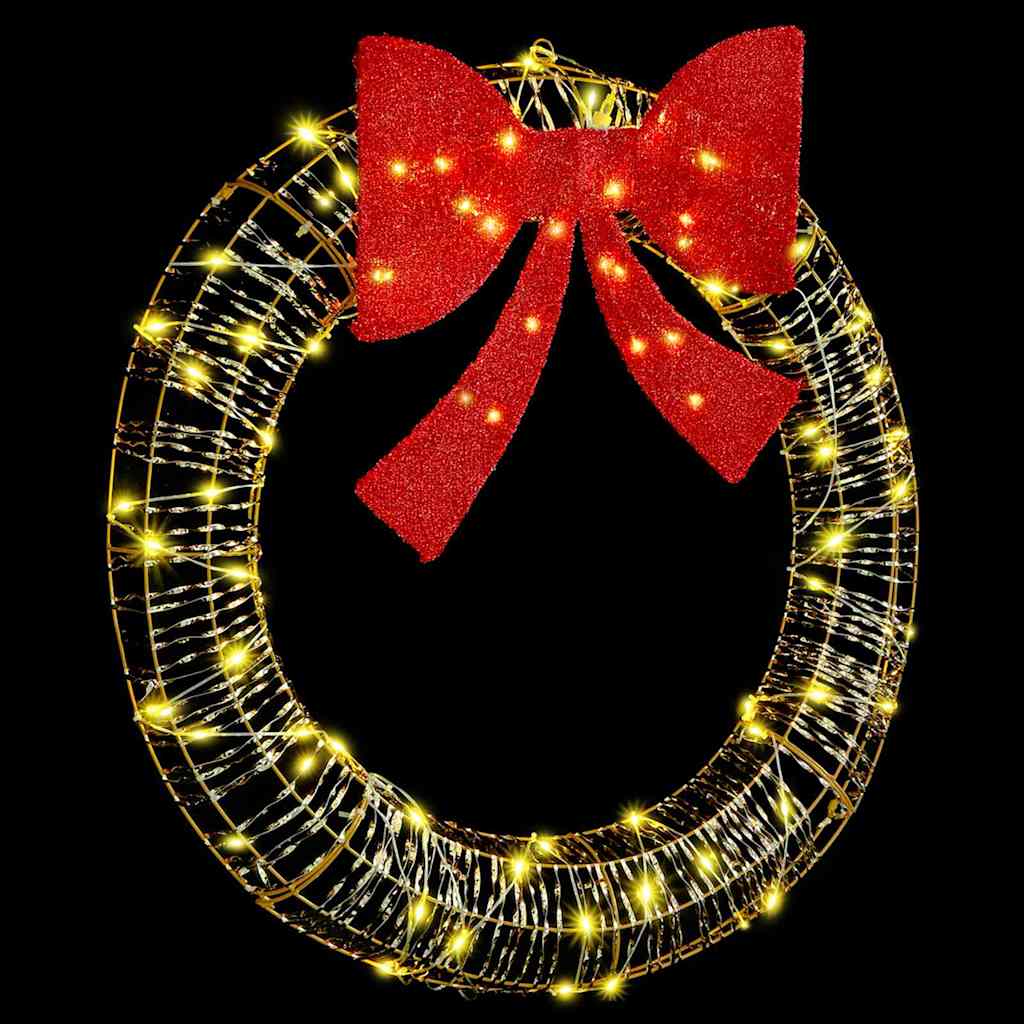 Wreath with 80 LEDs Warm white 90 cm PET