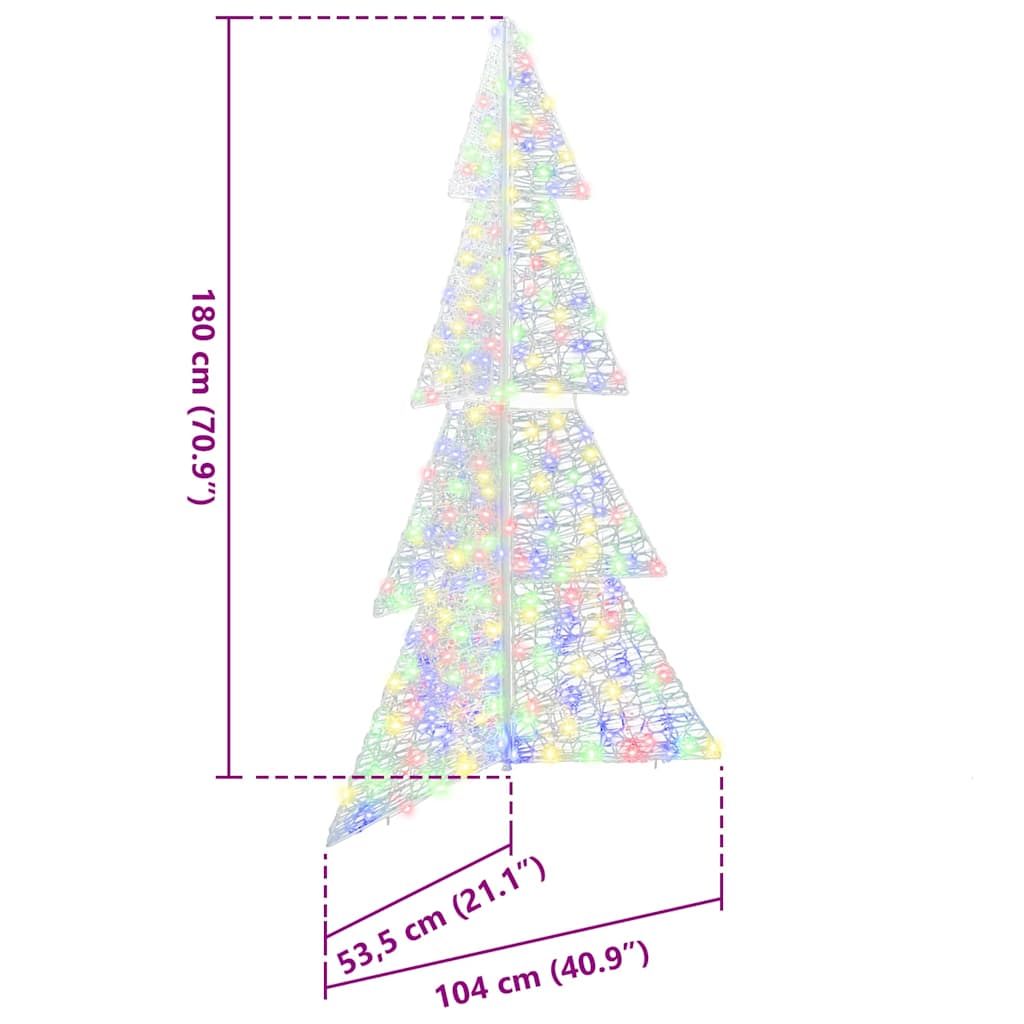 Christmas Tree with 240 LEDs Multicolour 180 cm Acrylic