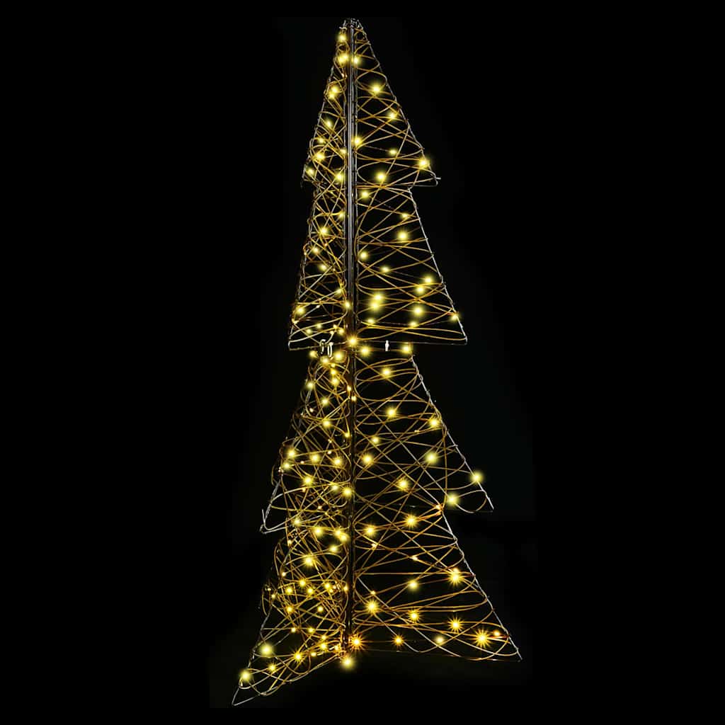 Christmas Tree with 160 LEDs Warm White 150 cm Rattan