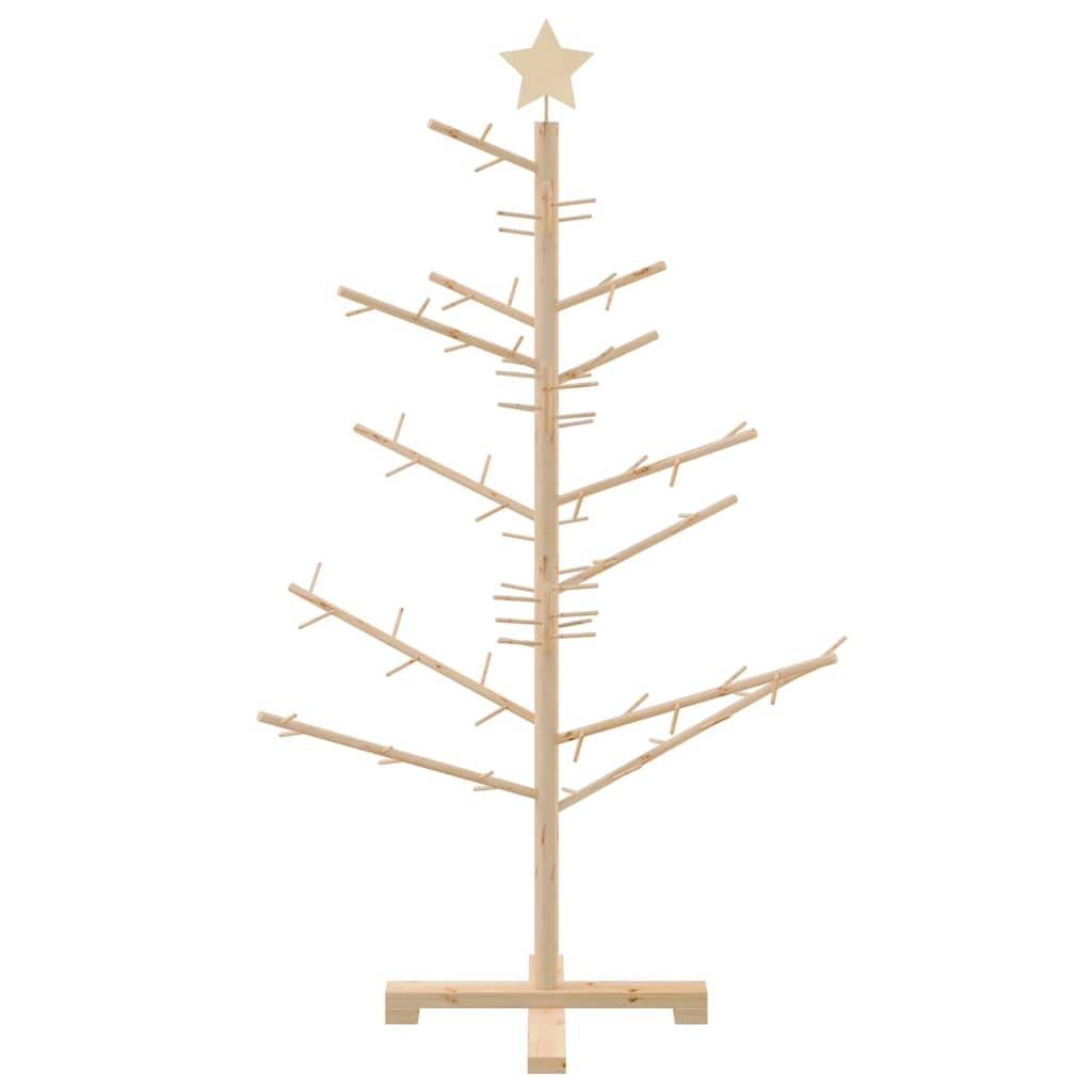 Wooden Christmas Tree with Stand Natural 125 cm Solid pine wood
