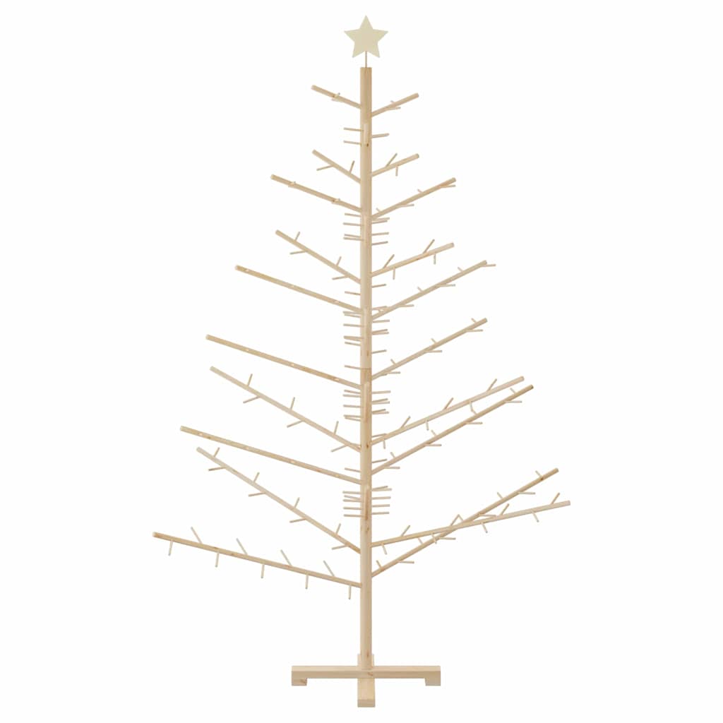 Wooden Christmas Tree with Stand Natural 180 cm Solid pine wood