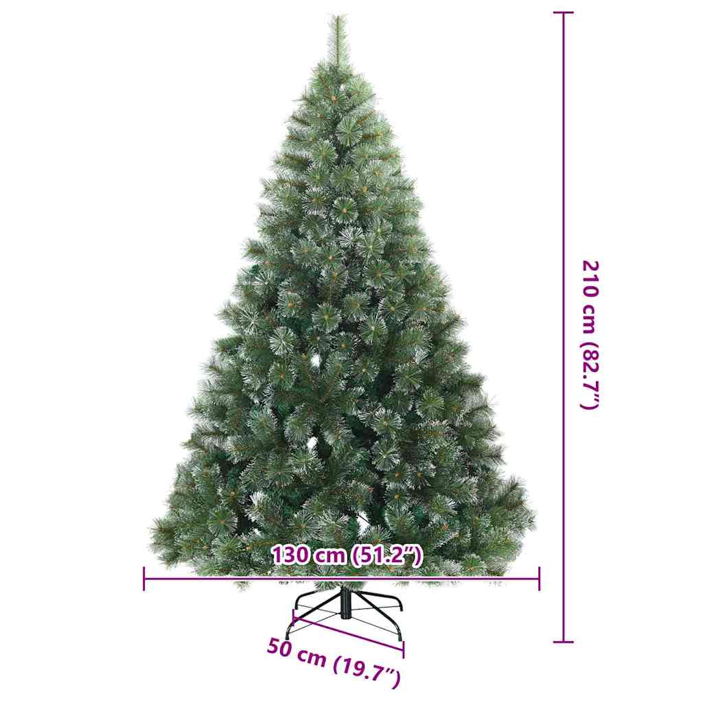 Artificial Hinged Christmas Tree Snow Flocked White 210 cm