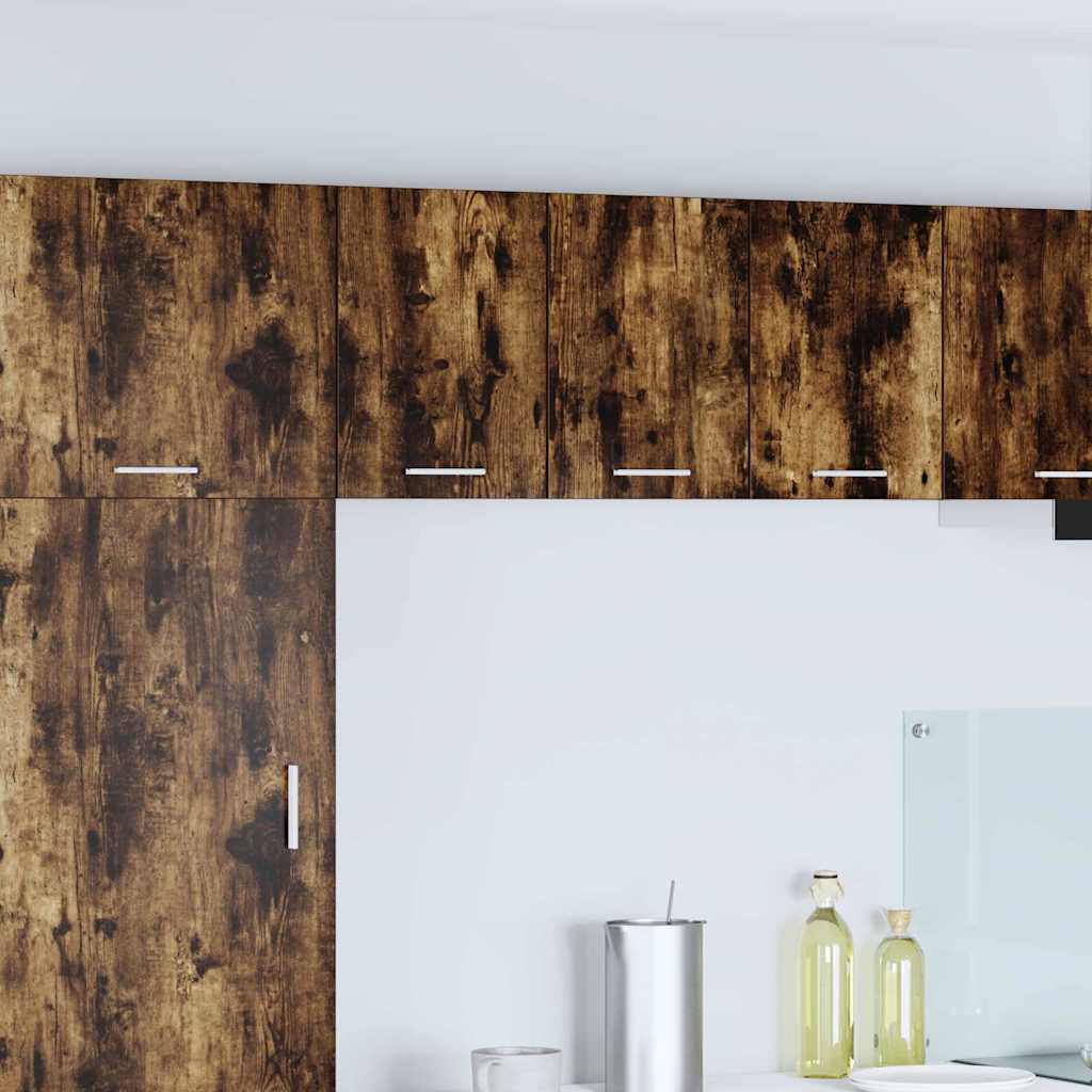 Hanging Cabinet Riga 2 pcs Smoked Oak and White 30 x 31 x 40 cm