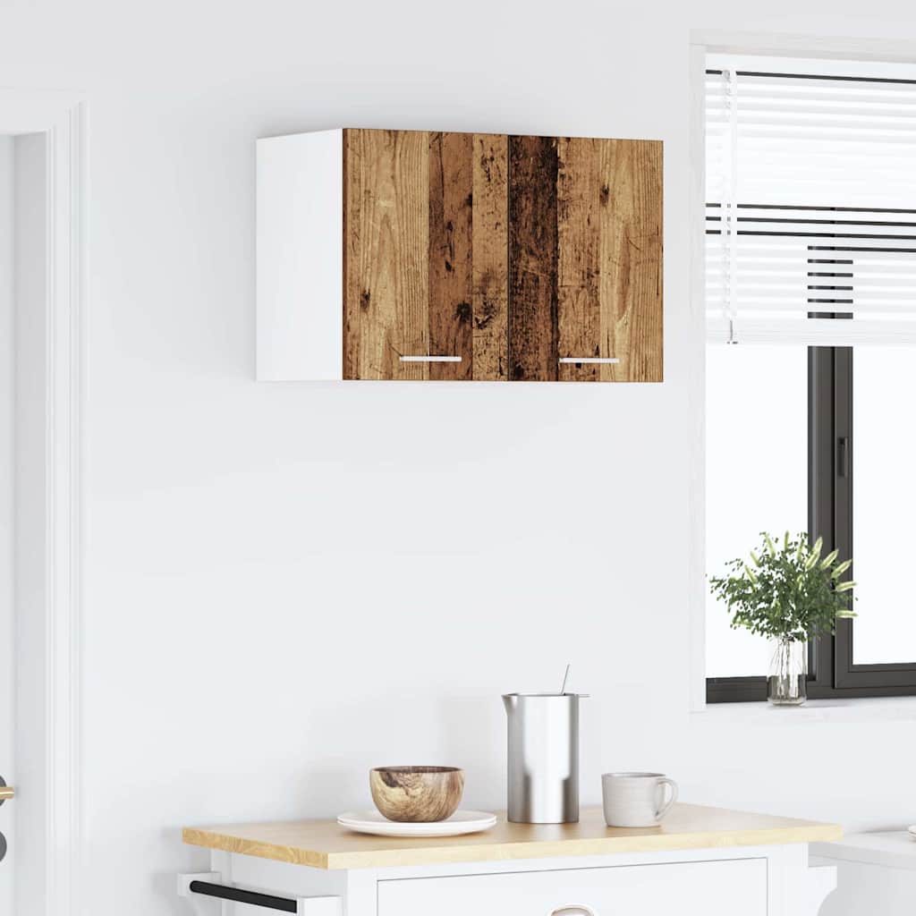 Hanging Cabinet Riga Old Wood and White 30 x 31 x 40 cm