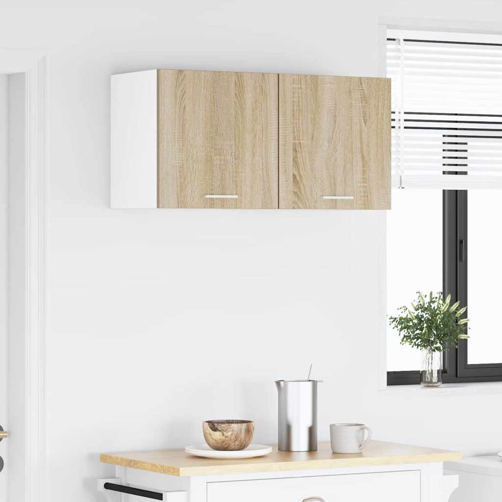 Hanging Cabinet Riga 2 pcs Sonoma Oak and White 40 x 31 x 40 cm
