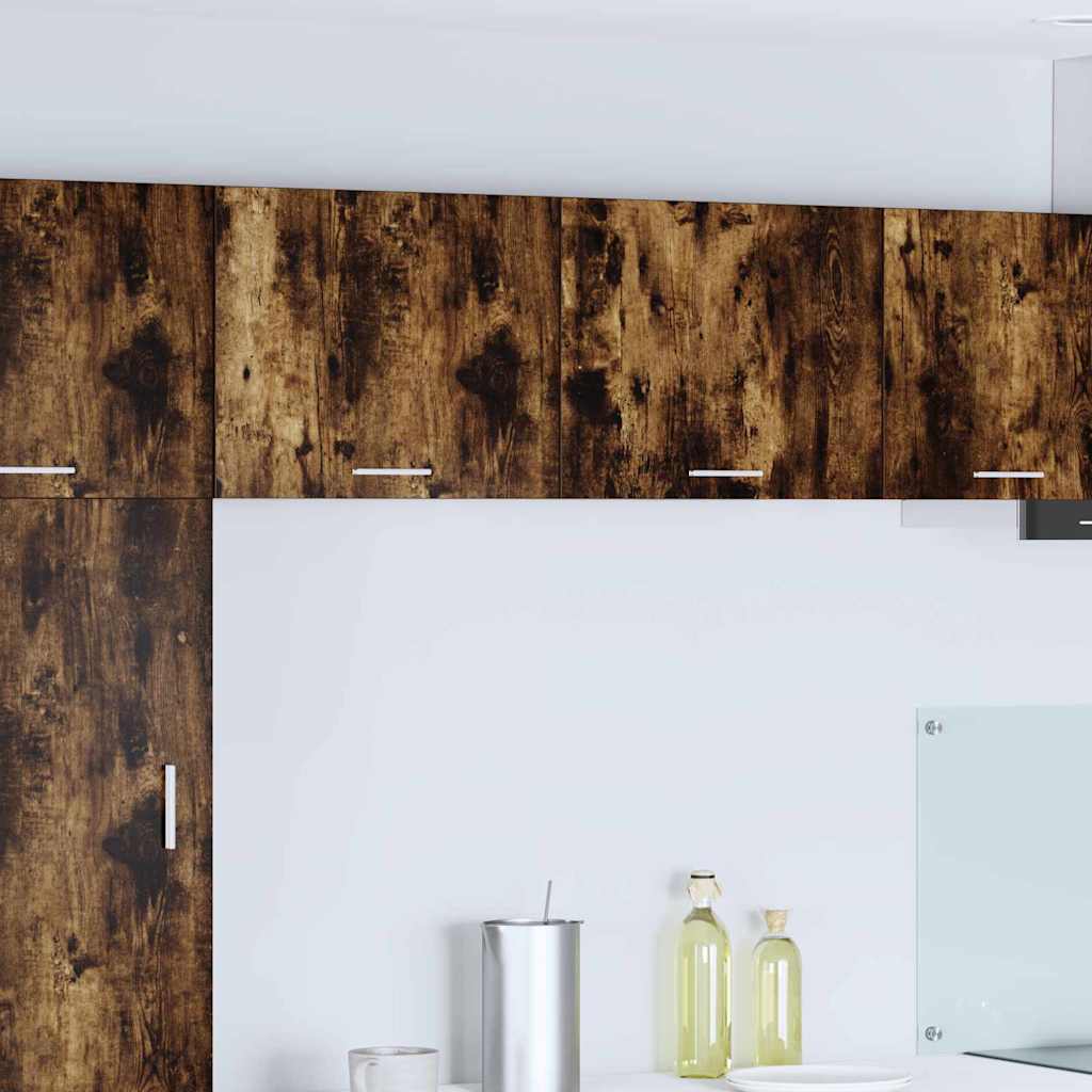 Hanging Cabinet Riga Smoked Oak and White 50 x 31 x 40 cm