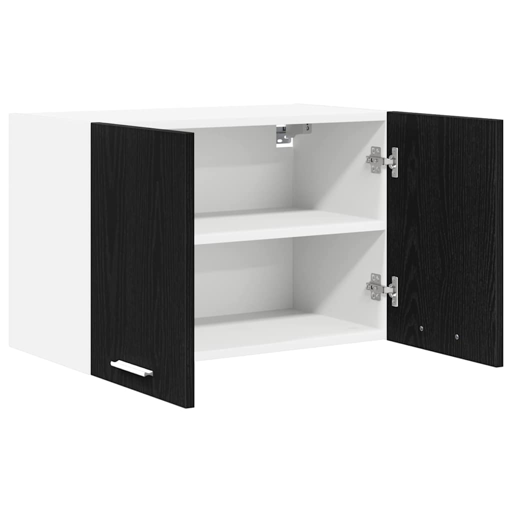 Hanging Cabinet Riga 2 pcs Black Oak and White 60 x 31 x 40 cm