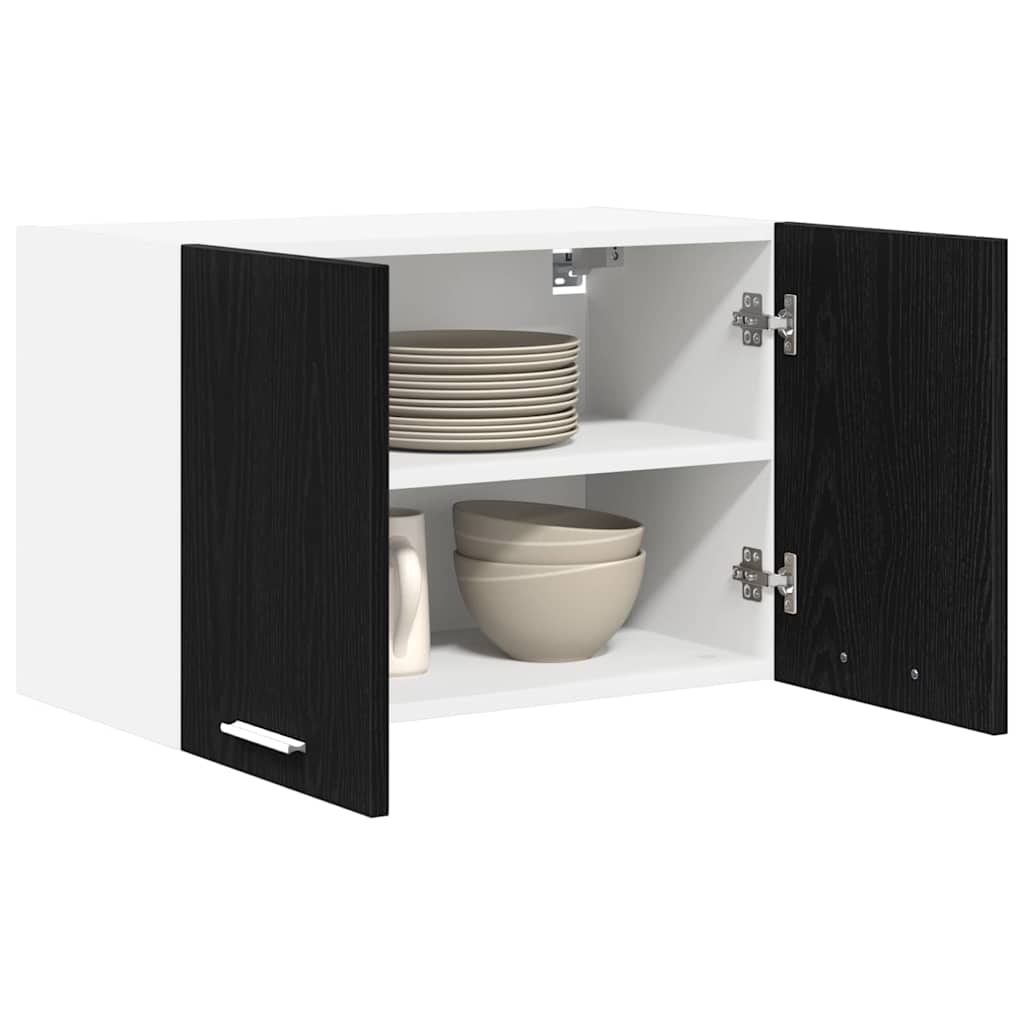 Hanging Cabinet Riga 2 pcs Black Oak and White 60 x 31 x 40 cm